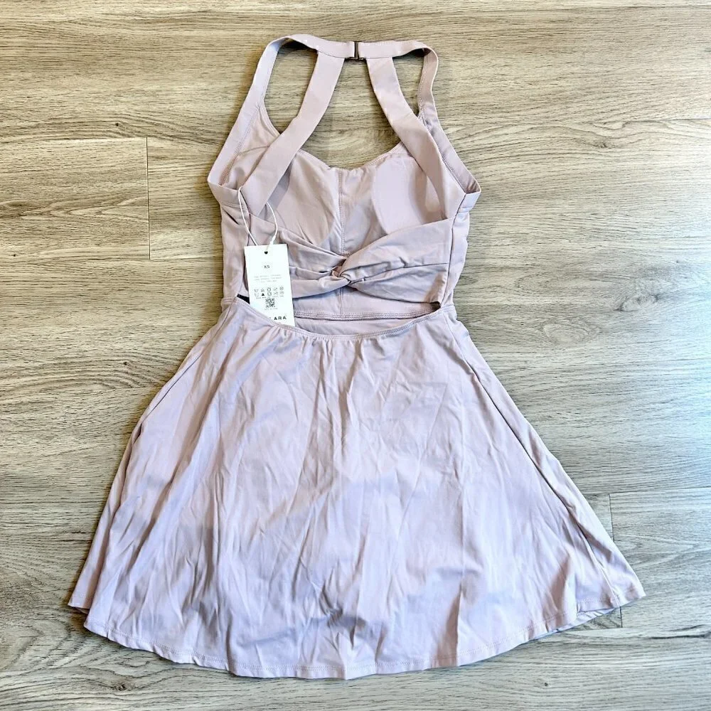 Halara Barre Ballet Dance Dress Backless Cut Out Twisted Side Pocket 2-in-1 NWT - Picture 4 of 6